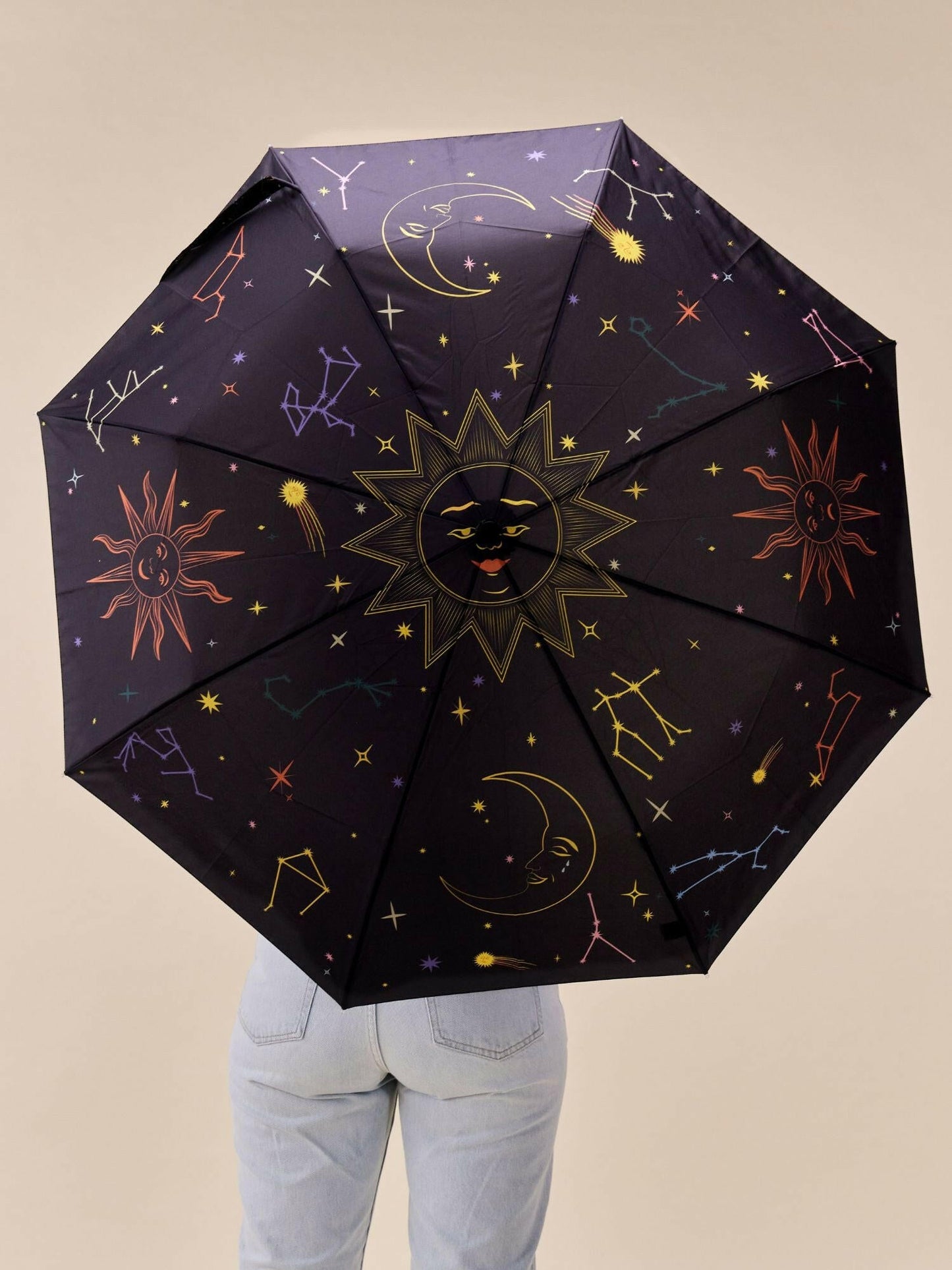 Halloween Zodiac Eco-Friendly Compact Duck Umbrella