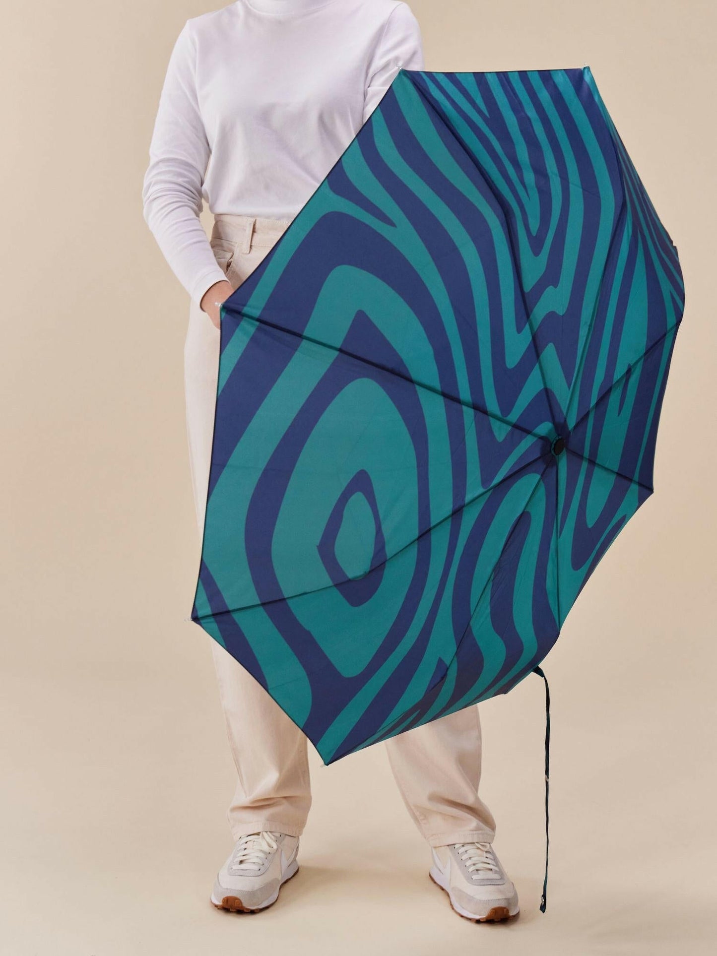 Swirl in Blue Eco-Friendly Compact Duck Umbrella