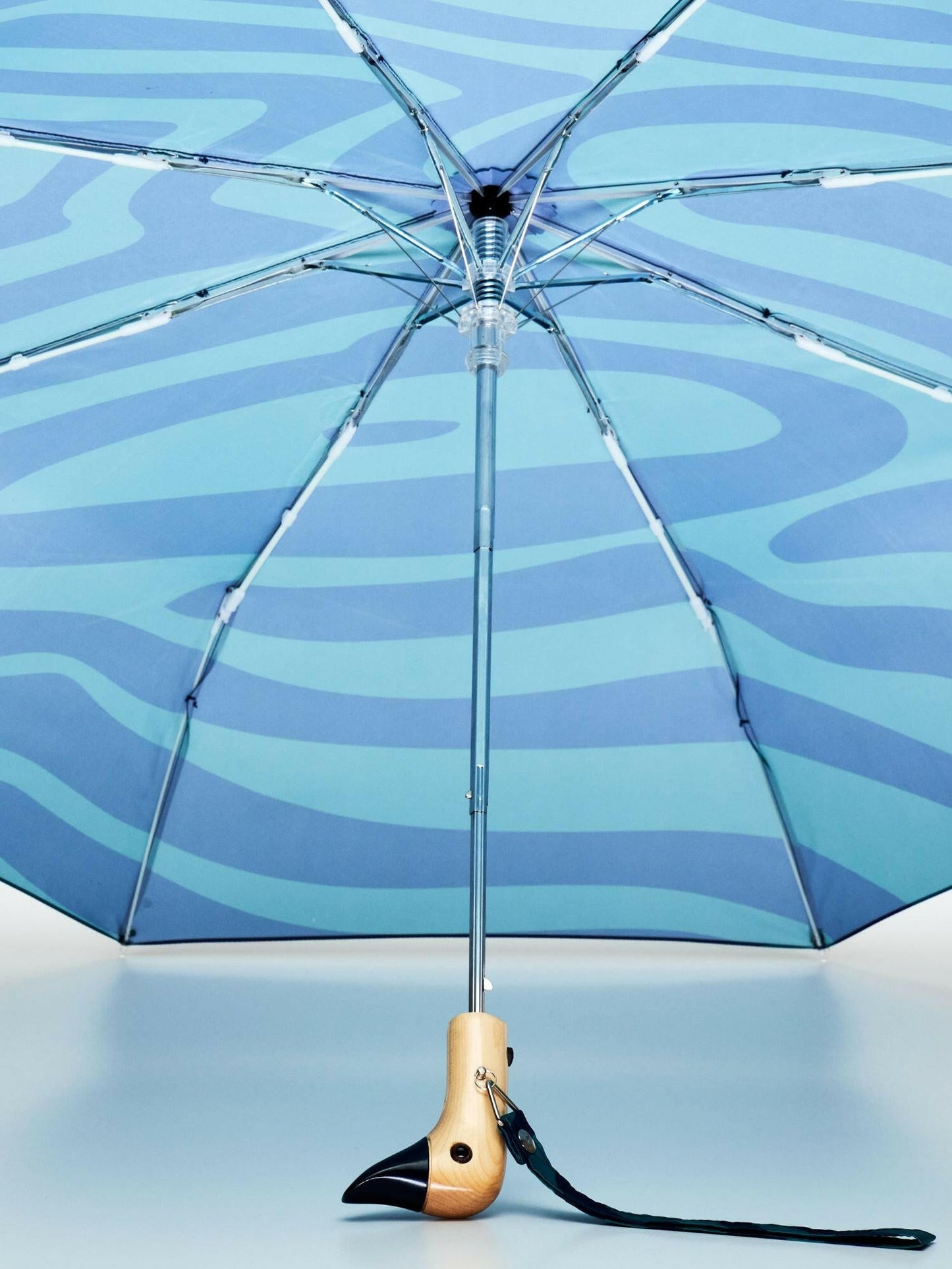 Swirl in Blue Eco-Friendly Compact Duck Umbrella