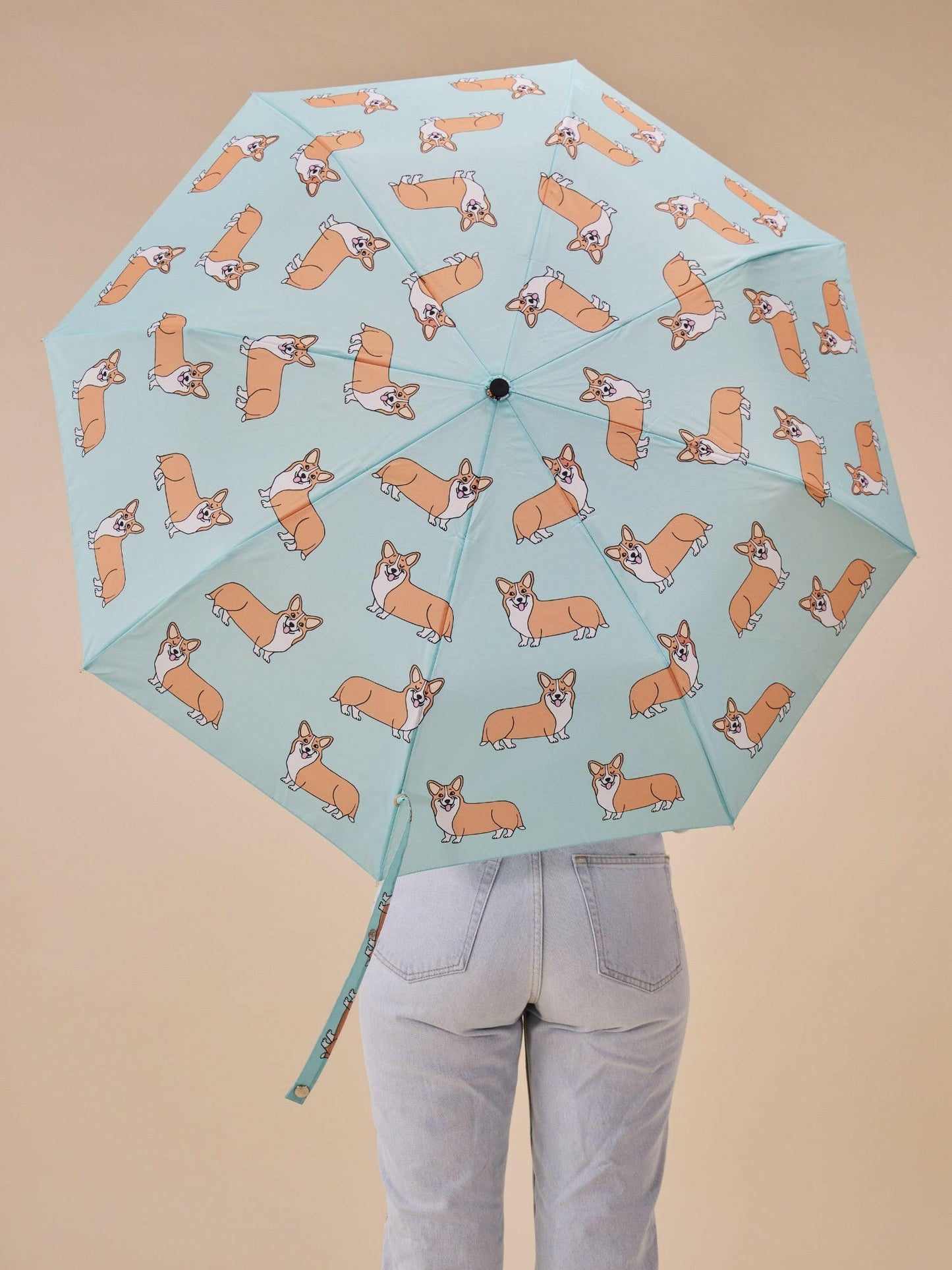 Corgi Mint Eco-friendly Compact Duck Umbrella