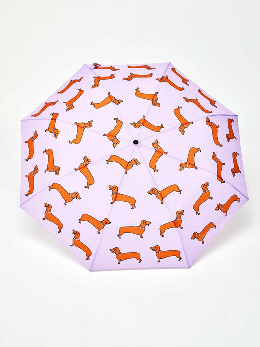 Dachshund Dog Lilac Eco-friendly Compact Duck Umbrella