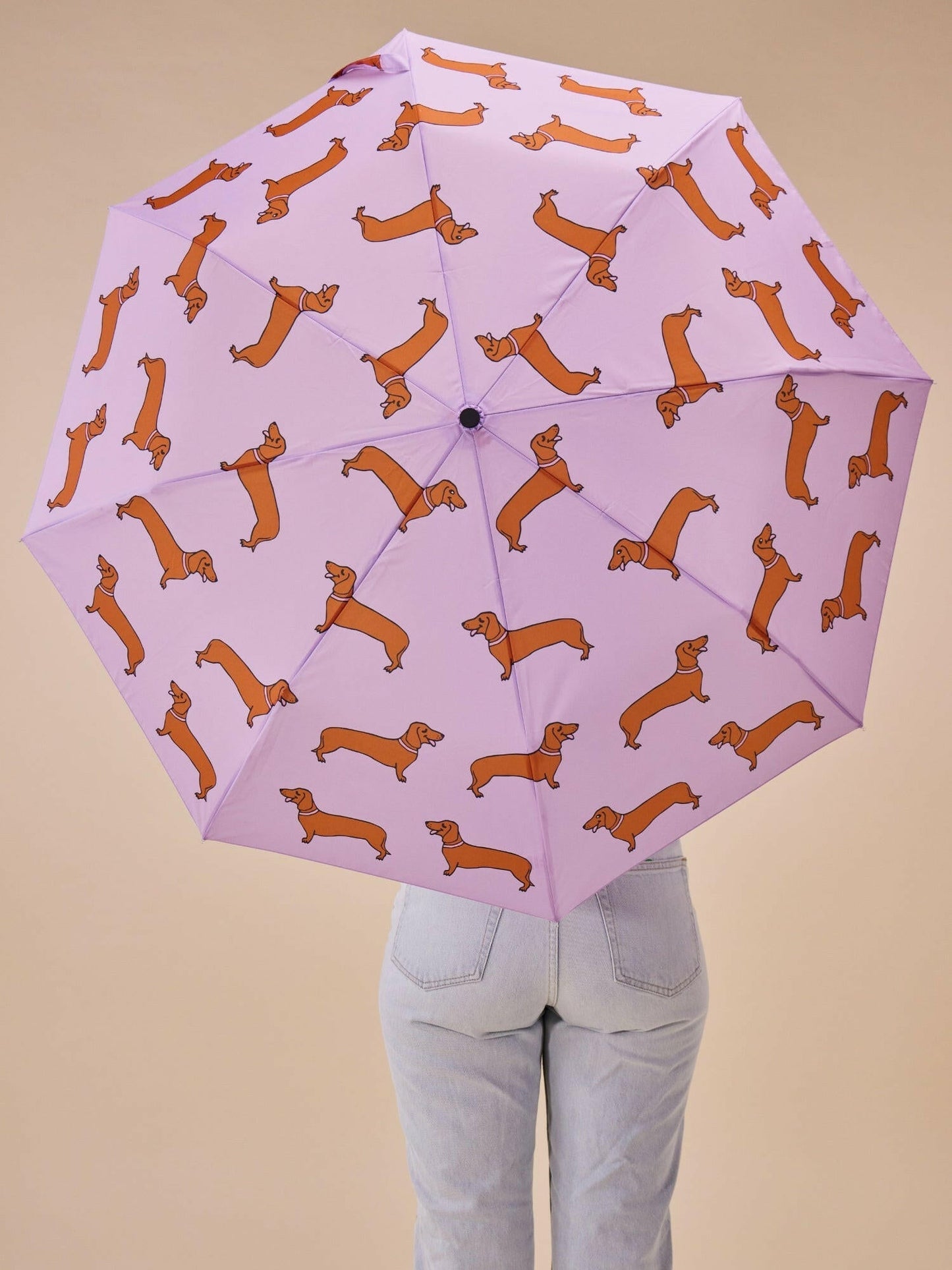 Dachshund Dog Lilac Eco-friendly Compact Duck Umbrella