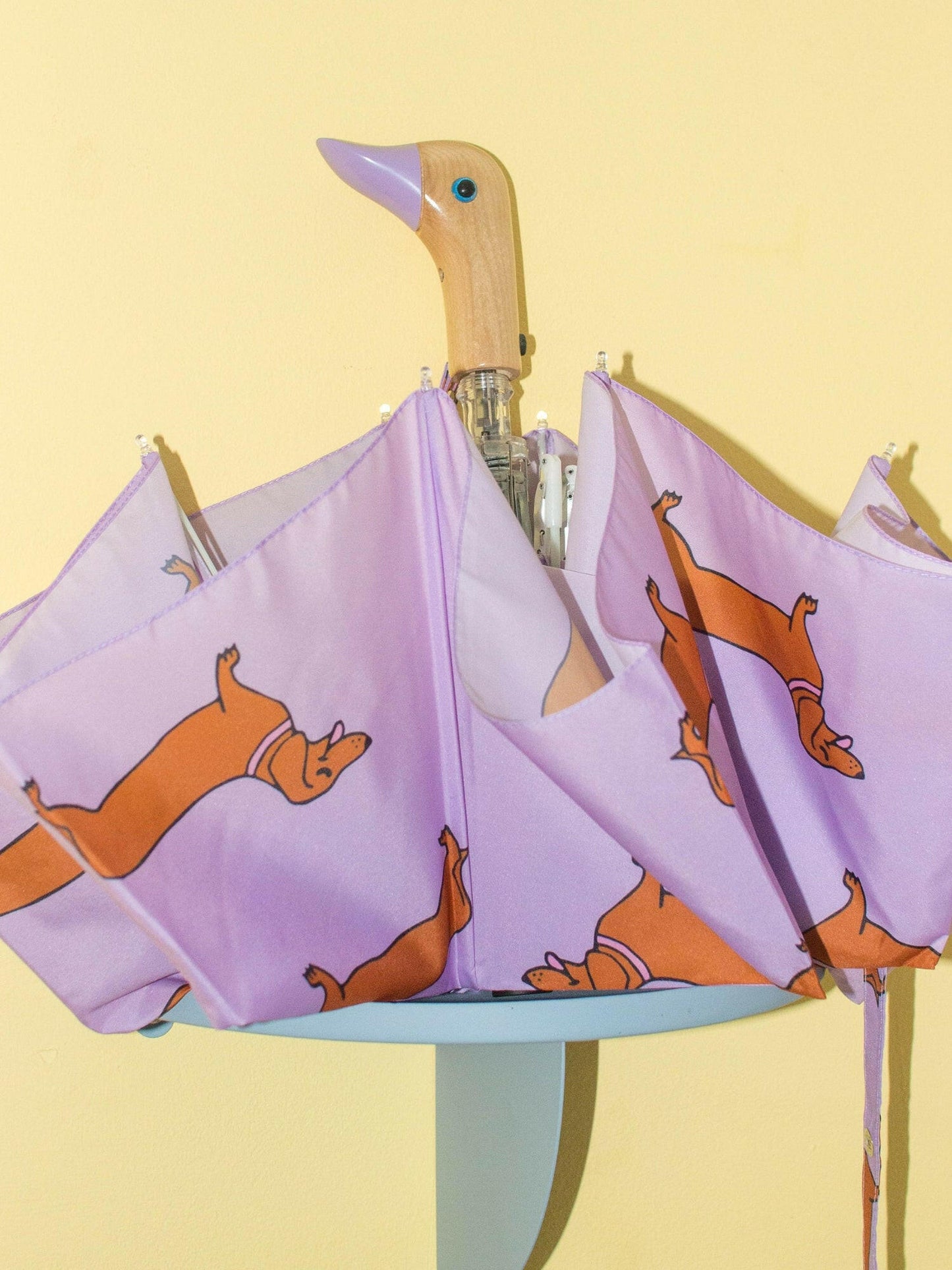 Dachshund Dog Lilac Eco-friendly Compact Duck Umbrella