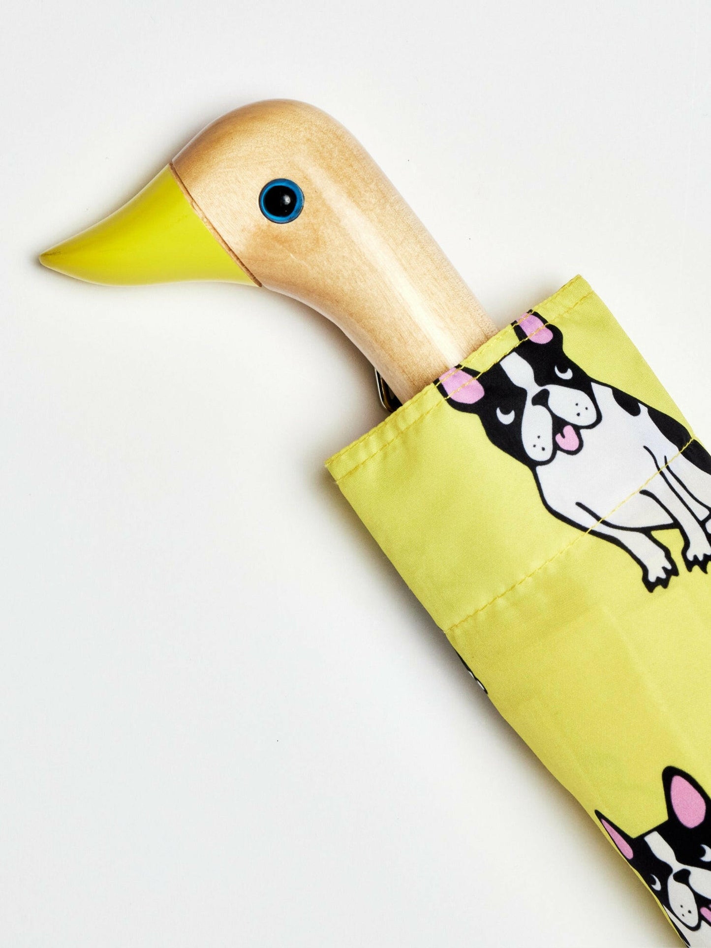 French Bulldog Yellow Eco-Friendly Compact Duck Umbrella