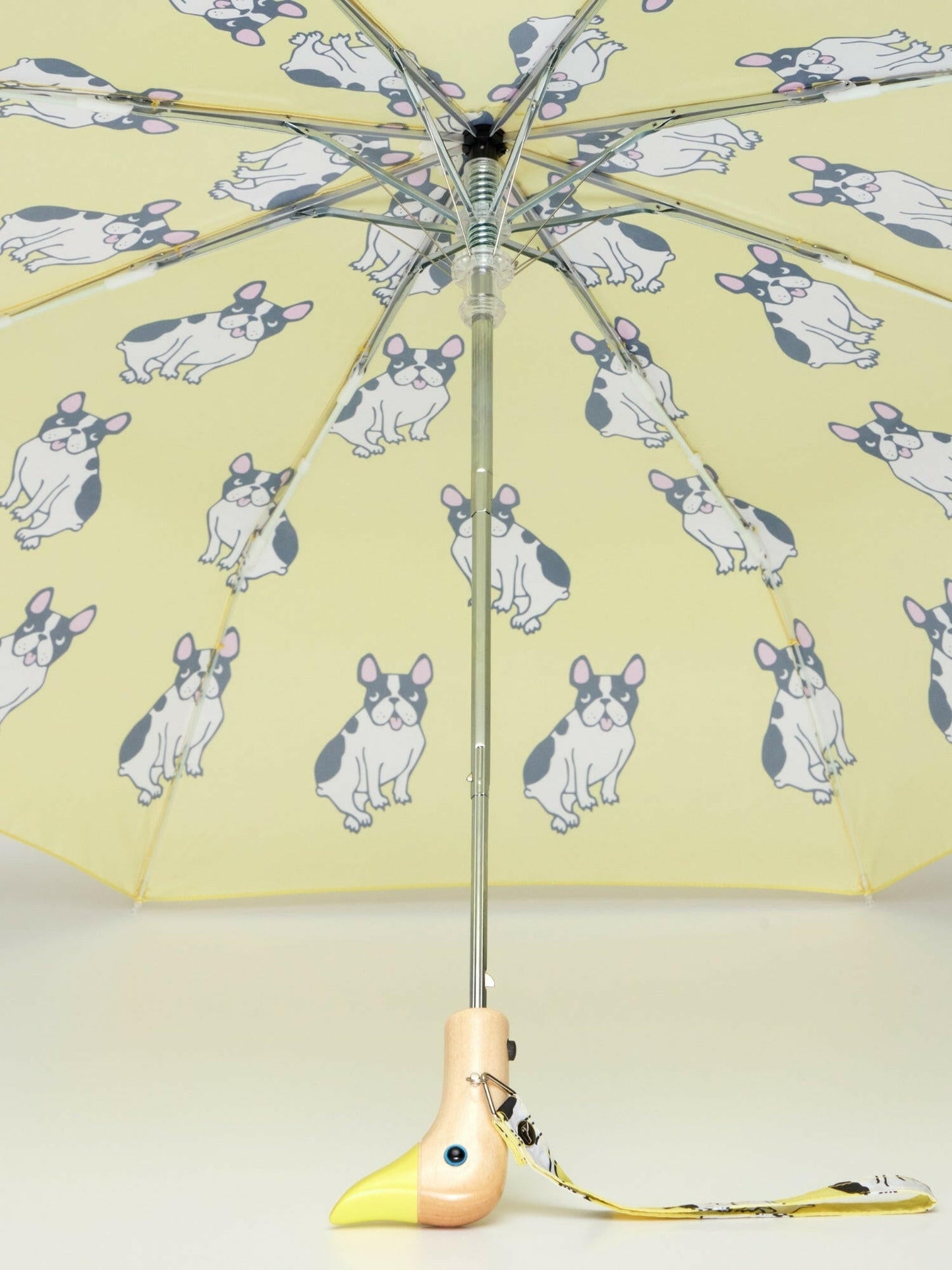 French Bulldog Yellow Eco-Friendly Compact Duck Umbrella