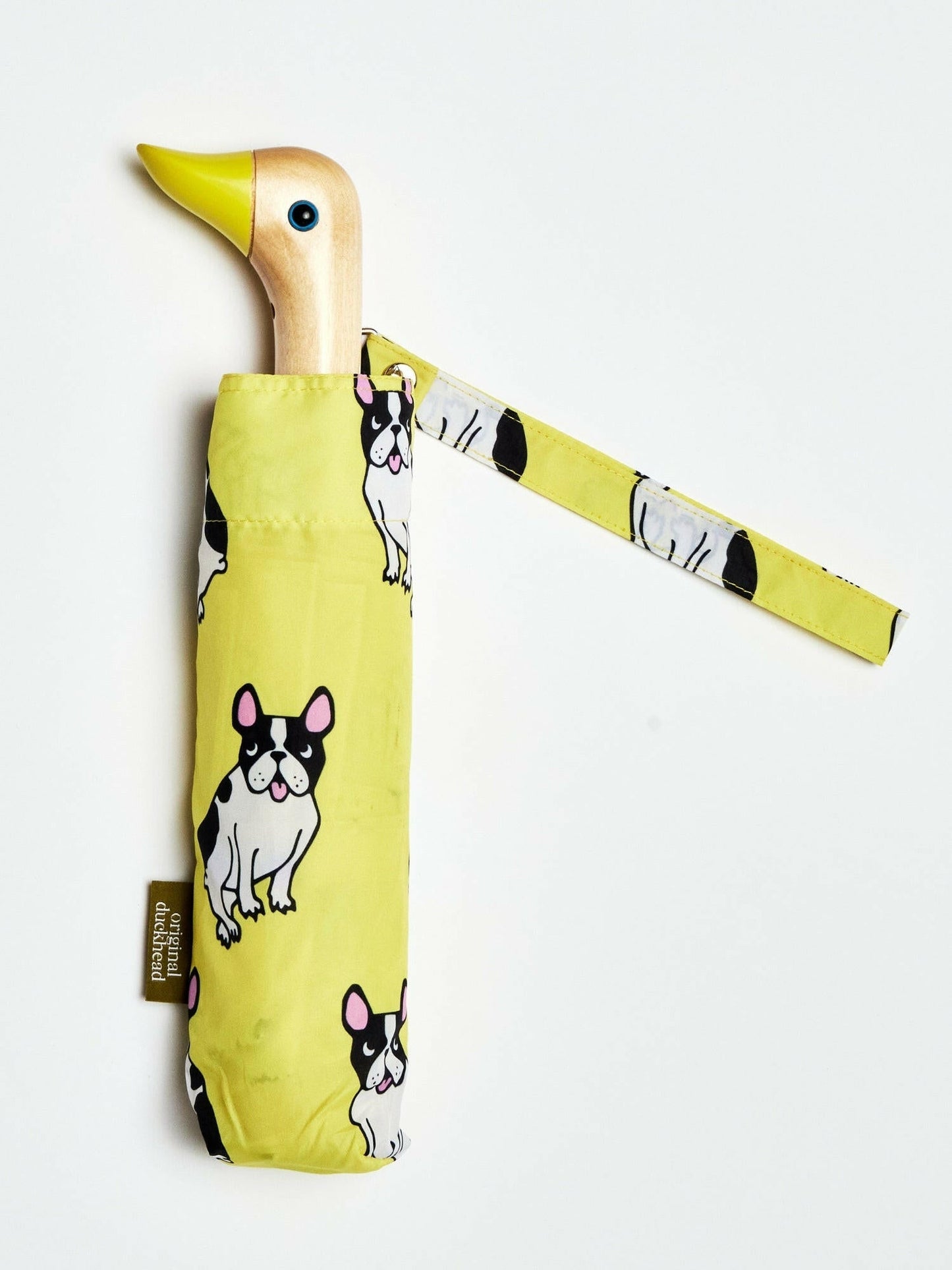 French Bulldog Yellow Eco-Friendly Compact Duck Umbrella