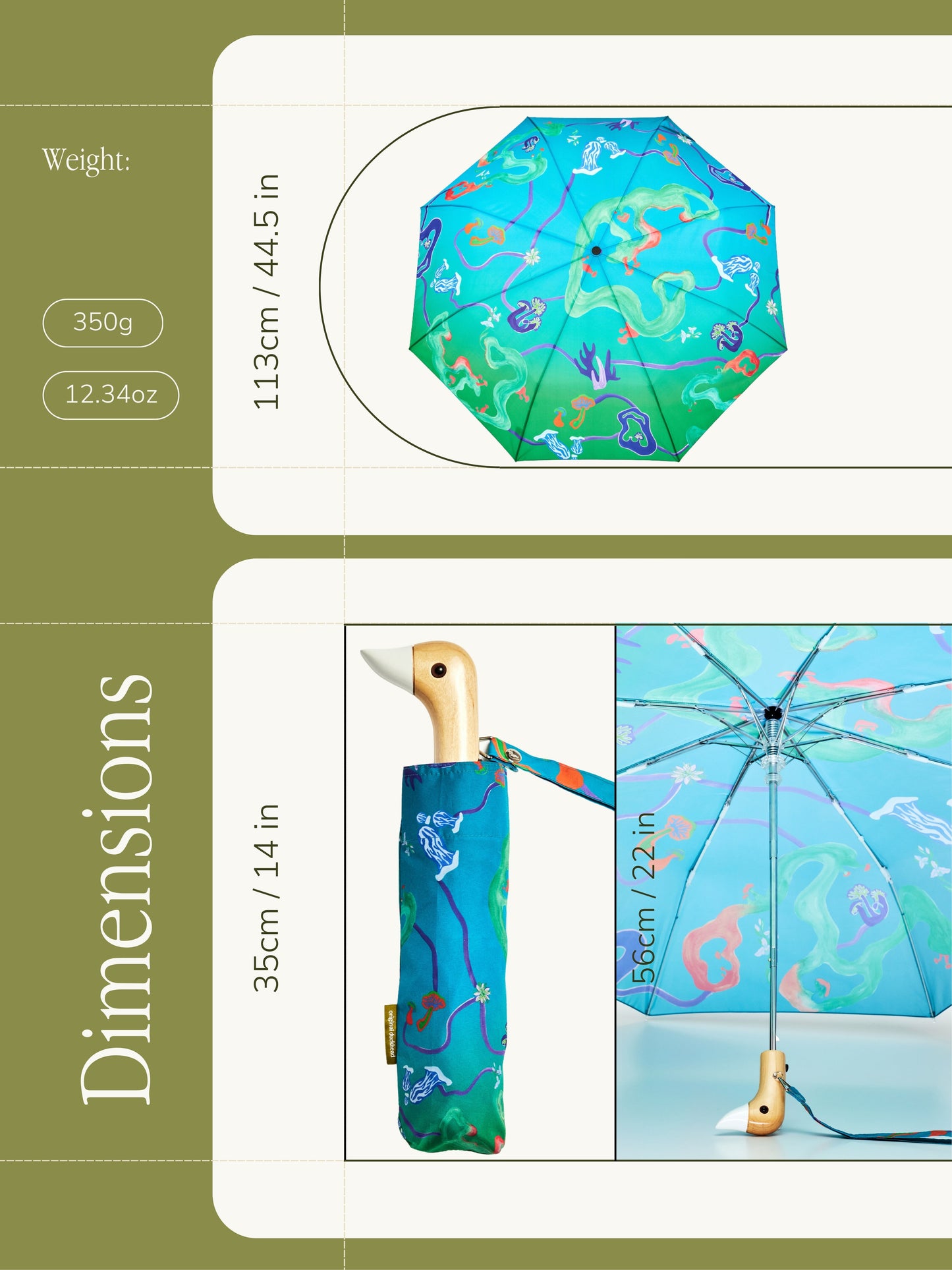 Aqua Fungi Eco-friendly Compact Duck Umbrella