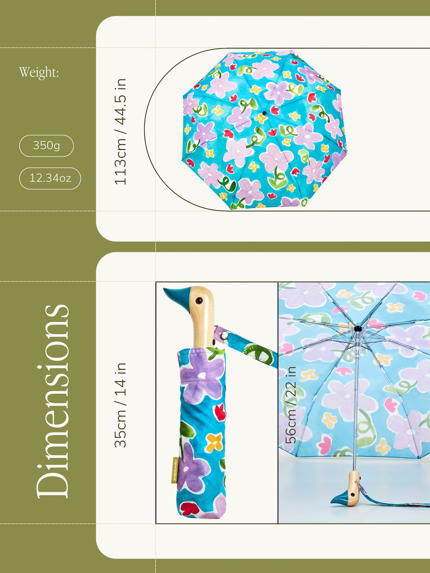 Lilas' Dream Eco-Friendly Compact Duck Umbrella