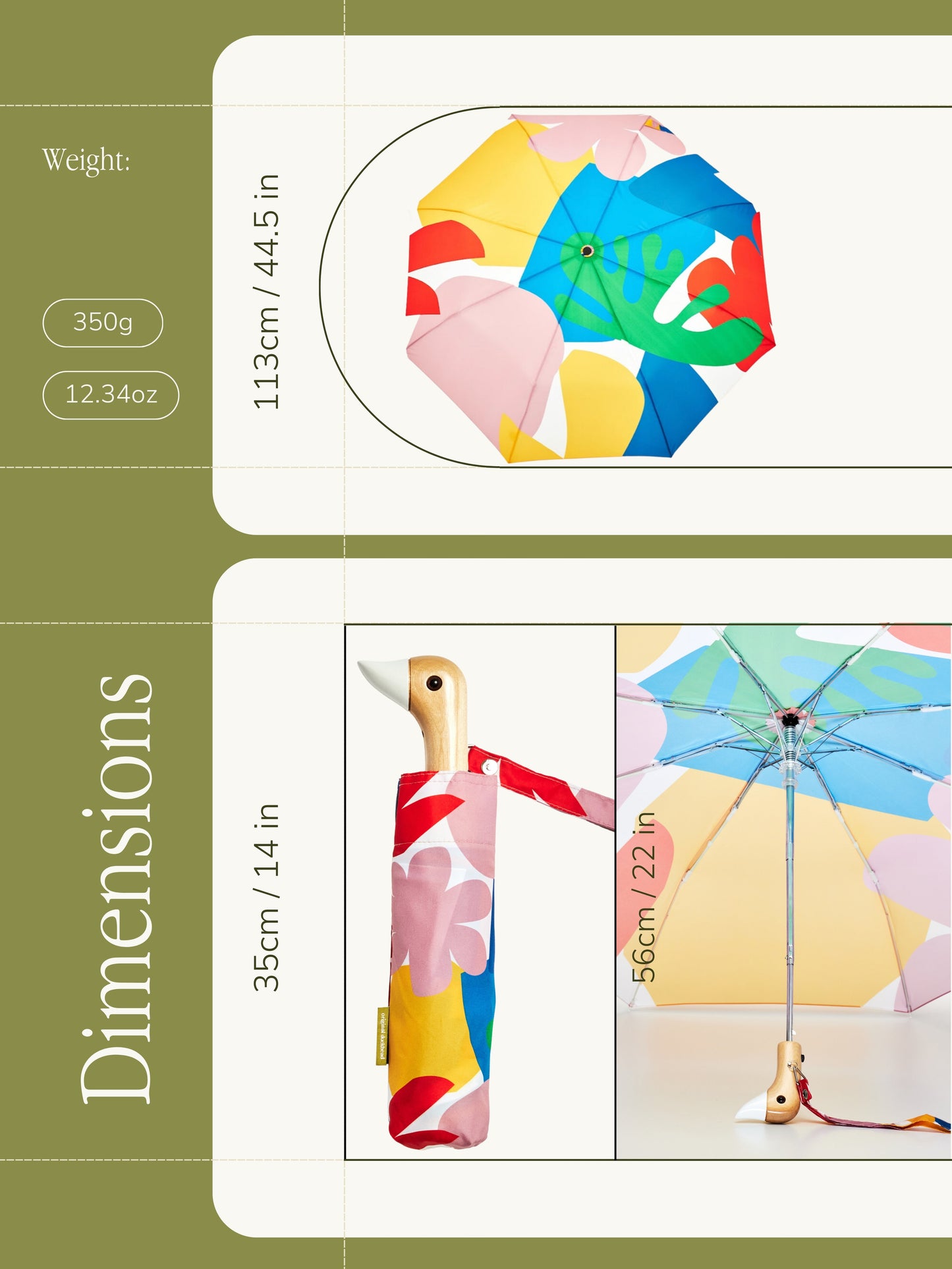 Matisse Print Eco-Friendly Compact Duck Umbrella